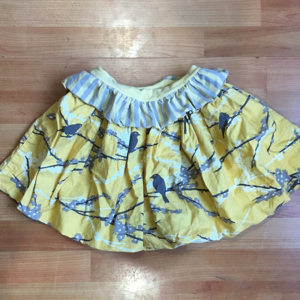 Persnickety Yellow and Gray Skirt Size 7